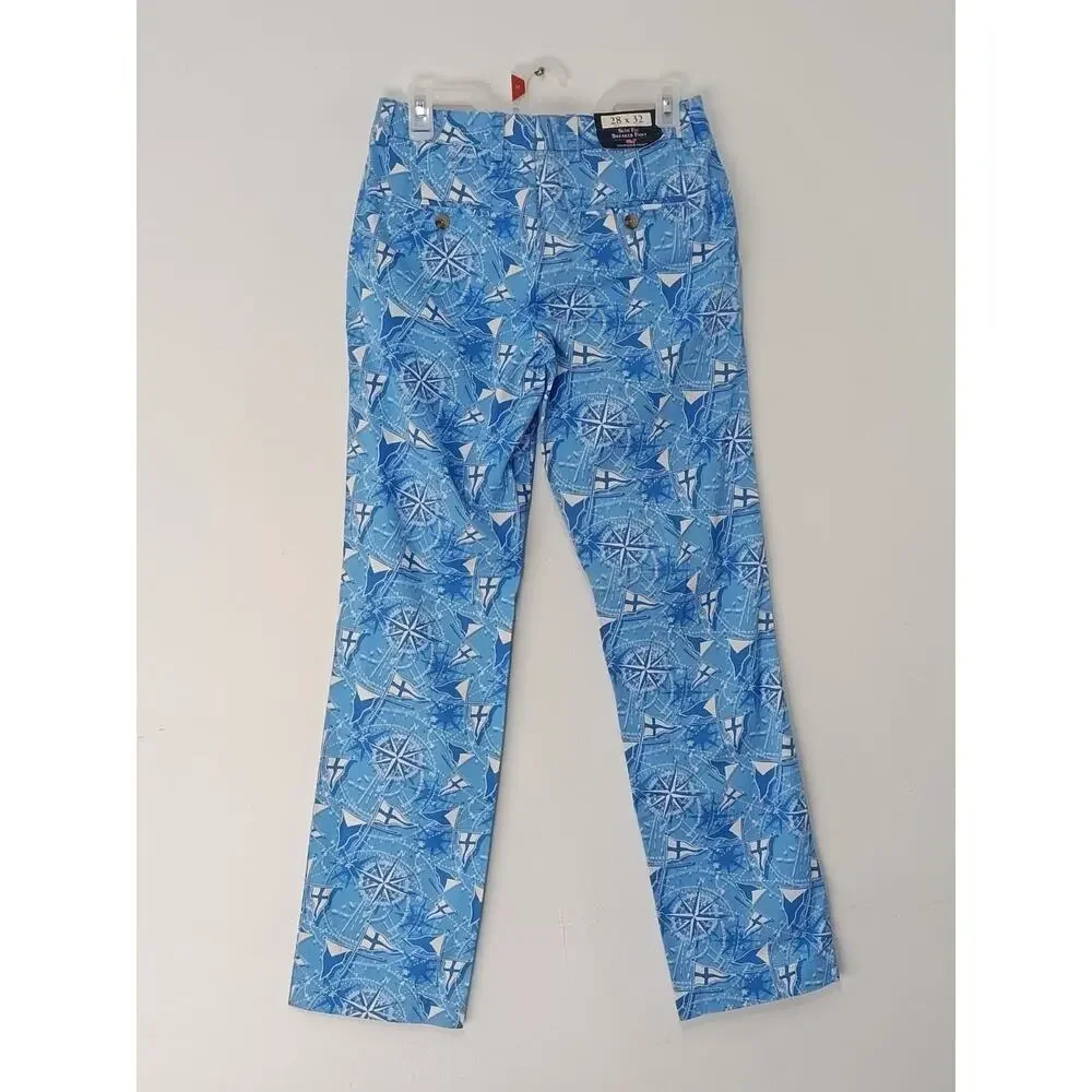Vineyard Vines Men’s Pants Sailbot All Over Print Blue Size 28x32